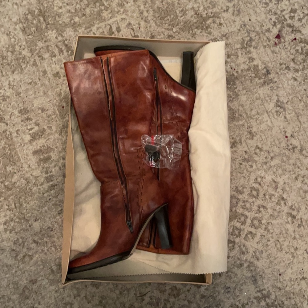 Jcrew high heel leather boots in cognac - Picture 7 of 12